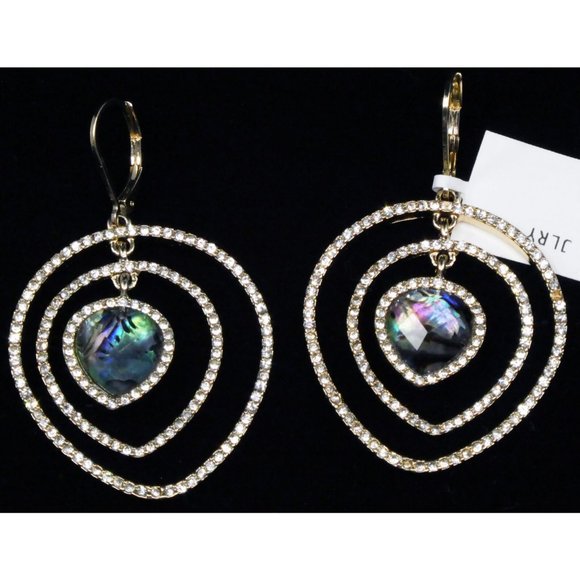 NEW Anne Klein Gold-Tone Stone & Crystal Pave Orbital Drop Earrings - Picture 2 of 3